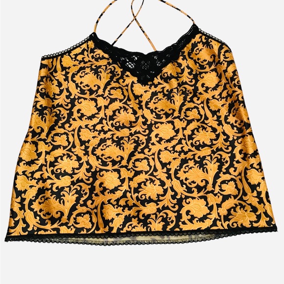 Pretty & Provocative Gold & Black Print Camisole. $12. - Picture 3 of 5